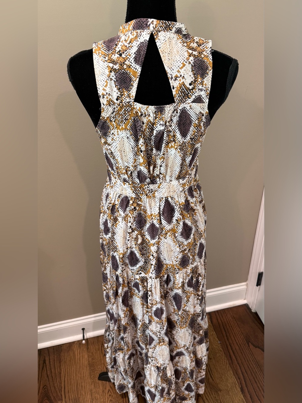 Women’s Anthropologie MAEVE snake print tiered maxi dress- Size 6 - Picture 9 of 12